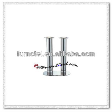 T212 H205mm Stainless Steel Double Heads Votive Tall Candle Holder